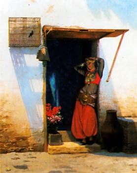Jean-Leon Gerome : Woman of Cairo at her Door